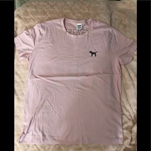PINK Victoria's Secret Tops - PINK pink boyfriend fit tee w/sequin logo size L PINK Victoria's Secret Tops - PINK pink boyfriend fit tee w/sequin logo size L